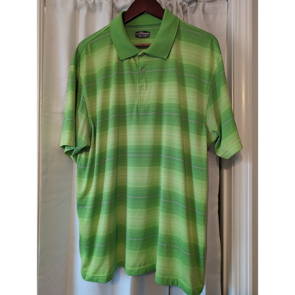 Mens 2XL Grand Slam Performance Lime Green‎ Polo Golf Shirt